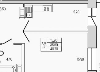 Продаю 1-комнатную квартиру, 40.7 м2, Ленинградская область