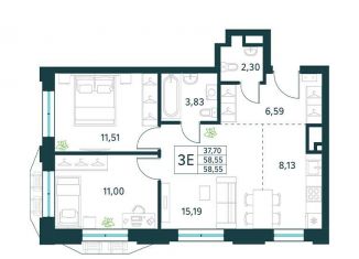 Продажа трехкомнатной квартиры, 58.6 м2, Москва, ЮВАО, Рязанский проспект, 1с1