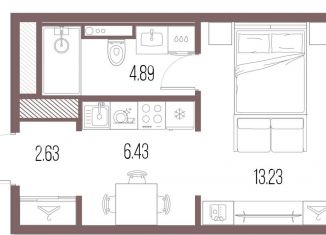 Квартира на продажу студия, 27.2 м2, Санкт-Петербург, метро Приморская