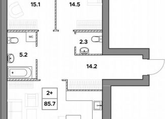 Продается 2-ком. квартира, 85.7 м2, Ярославль, улица Шевелюха, 128