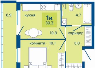 Продаю 1-комнатную квартиру, 39.3 м2, Пермь