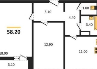 Продается 2-комнатная квартира, 58.2 м2, Воронеж, Ленинградская улица, 17