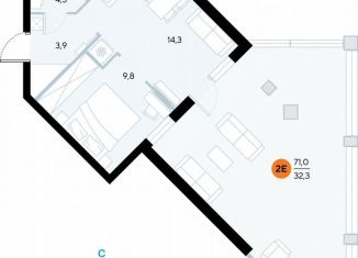 Продается 1-ком. квартира, 70 м2, поселок городского типа Заозерное, улица Аллея Дружбы, 10А