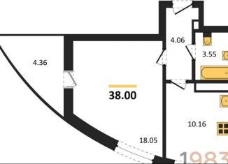 Продаю 1-комнатную квартиру, 38 м2, село Новая Усмань, Полевая улица, 47А