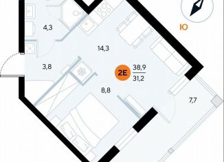 Однокомнатная квартира на продажу, 38.2 м2, поселок городского типа Заозерное, улица Аллея Дружбы, 10А
