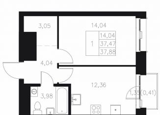Продаю 1-ком. квартиру, 37.9 м2, Казань, Адмиралтейская улица, 2