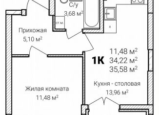 Продаю однокомнатную квартиру, 35.6 м2, Нижегородская область