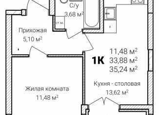 Продается 1-комнатная квартира, 35.2 м2, Нижегородская область
