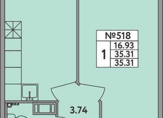 Продам 1-ком. квартиру, 35.3 м2, деревня Новое Девяткино, Главная улица, 2
