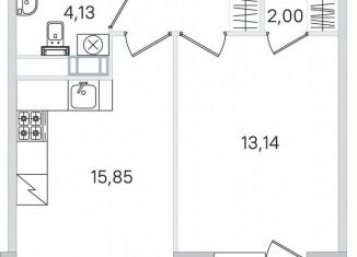 Продается однокомнатная квартира, 40.8 м2, Пушкин