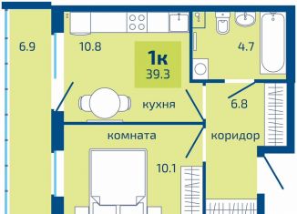 Продается 1-ком. квартира, 39.3 м2, Пермь