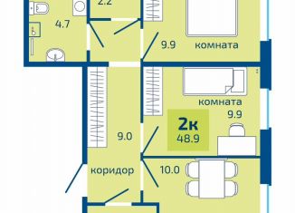 Продажа 2-комнатной квартиры, 48.9 м2, Пермь