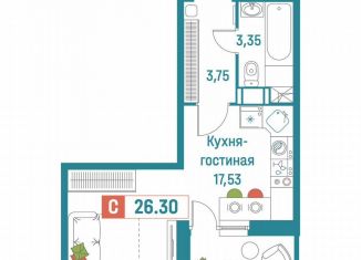 Продаю квартиру студию, 26.3 м2, Мурино, ЖК Графика