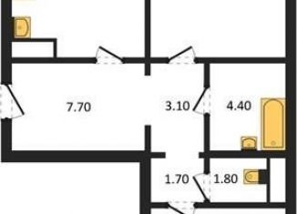 Продажа 2-ком. квартиры, 66.4 м2, Воронеж