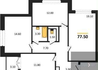 Продажа 3-комнатной квартиры, 77.5 м2, Воронеж, улица Полковника Богомолова, 1Т