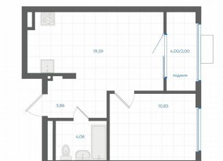 1-комнатная квартира на продажу, 40.5 м2, Екатеринбург, Ленинский район