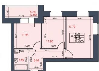 2-ком. квартира на продажу, 56.6 м2, Череповец, Октябрьский проспект, 98