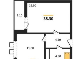 Продажа 1-комнатной квартиры, 38.3 м2, Воронеж