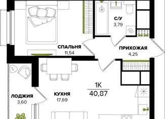 Продажа 1-ком. квартиры, 37.3 м2, Тула