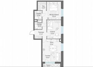 Продается двухкомнатная квартира, 73 м2, Мытищи, жилой комплекс Белый Grad, 12.2