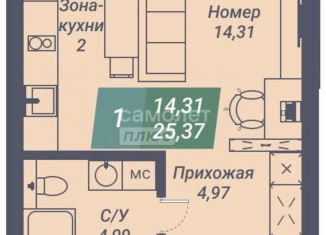 Продажа квартиры студии, 25.4 м2, Новосибирск, Заельцовский район, Светлановская улица, 46/1