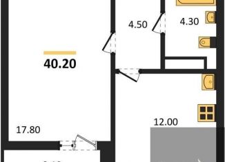 1-ком. квартира на продажу, 40.2 м2, Воронеж