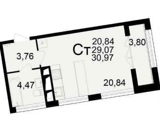Продам 1-ком. квартиру, 31 м2, Рязань