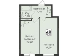 1-ком. квартира на продажу, 45.3 м2, Воронеж