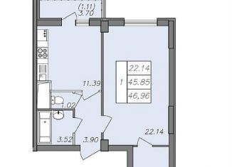 1-ком. квартира на продажу, 47 м2, Воронеж, Волгоградская улица, 45