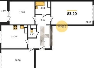 Продаю 3-комнатную квартиру, 83.2 м2, Воронеж, улица Пескова, 6