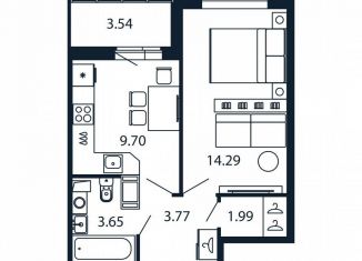 Продажа 1-комнатной квартиры, 32.7 м2, Мурино, Ручьёвский проспект, 20