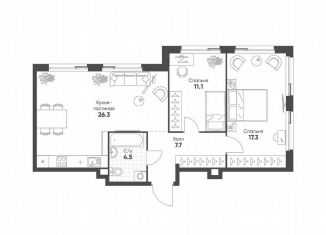 Продаю 2-комнатную квартиру, 66.9 м2, Москва, метро ЗИЛ, 4-я очередь, к2.6
