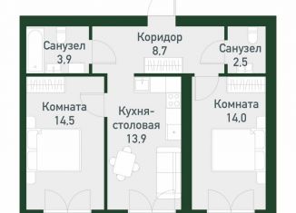 Продается 2-ком. квартира, 57.4 м2, Екатеринбург, улица Амундсена, 183/2, Ленинский район