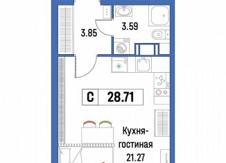 Продаю квартиру студию, 28.7 м2, Мурино