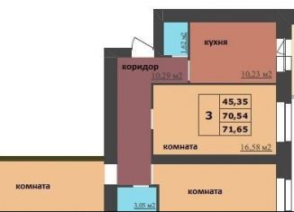 3-ком. квартира на продажу, 71.7 м2, Ярославль, Ленинградский проспект, 98/2