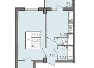 Продам 1-комнатную квартиру, 47 м2, Воронеж, Волгоградская улица, 45