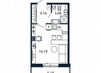 Квартира на продажу студия, 23.1 м2, Мурино, Ручьёвский проспект, 20
