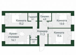 3-комнатная квартира на продажу, 83.1 м2, Екатеринбург, Ленинский район
