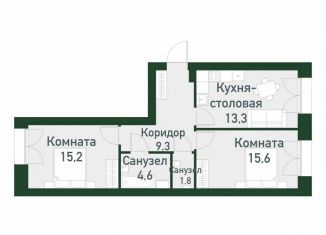 Продается 2-ком. квартира, 58.7 м2, Екатеринбург, Ленинский район