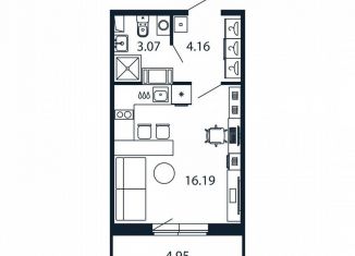 Продается квартира студия, 23.1 м2, Мурино, Ручьёвский проспект, 20