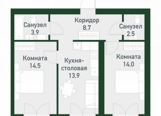 Продается 2-комнатная квартира, 57.3 м2, Екатеринбург, улица Амундсена, 183/2, Ленинский район