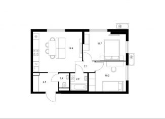 2-комнатная квартира на продажу, 51.6 м2, Мытищи