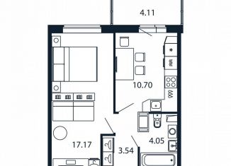 Продается 1-комнатная квартира, 34.9 м2, Мурино, Ручьёвский проспект, 20