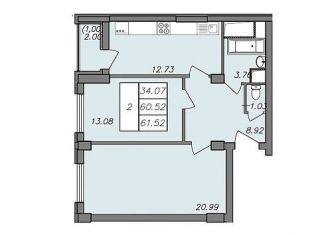 Продажа 2-ком. квартиры, 61.5 м2, Воронеж, Волгоградская улица, 45