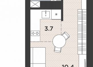 Продаю 1-ком. квартиру, 23.4 м2, Калининград, Тихорецкая улица, 16Ак3