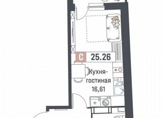 Продается квартира студия, 25.3 м2, Мурино, ЖК Авиатор