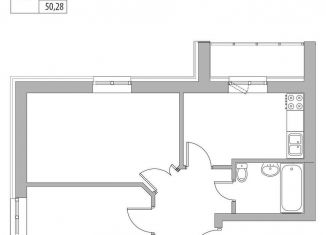 2-ком. квартира на продажу, 48.6 м2, деревня Куюки, Молодёжная улица, ЖК Новые Куюки