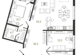3-комнатная квартира на продажу, 122.5 м2, Санкт-Петербург, Миргородская улица, 1