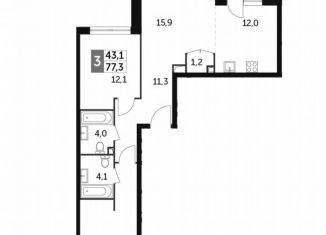 Продаю 2-комнатную квартиру, 77 м2, Москва, улица Вильгельма Пика, 1, метро ВДНХ