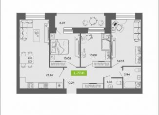 Продам трехкомнатную квартиру, 77.4 м2, Архангельск